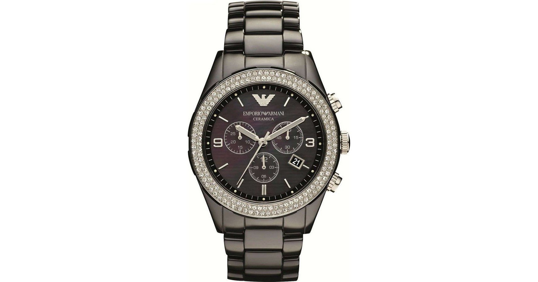 Emporio Armani Ceramica Black Dial Black Ceramic Strap Watch For Men - AR1455 Watches Emporio Armani   