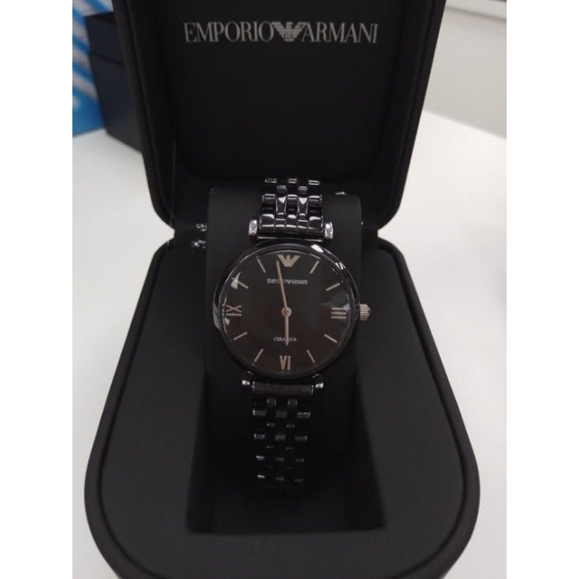 Emporio Armani Ceramica Black Dial Black Ceramic Strap Watch For Women - AR1487 Watches Emporio Armani   