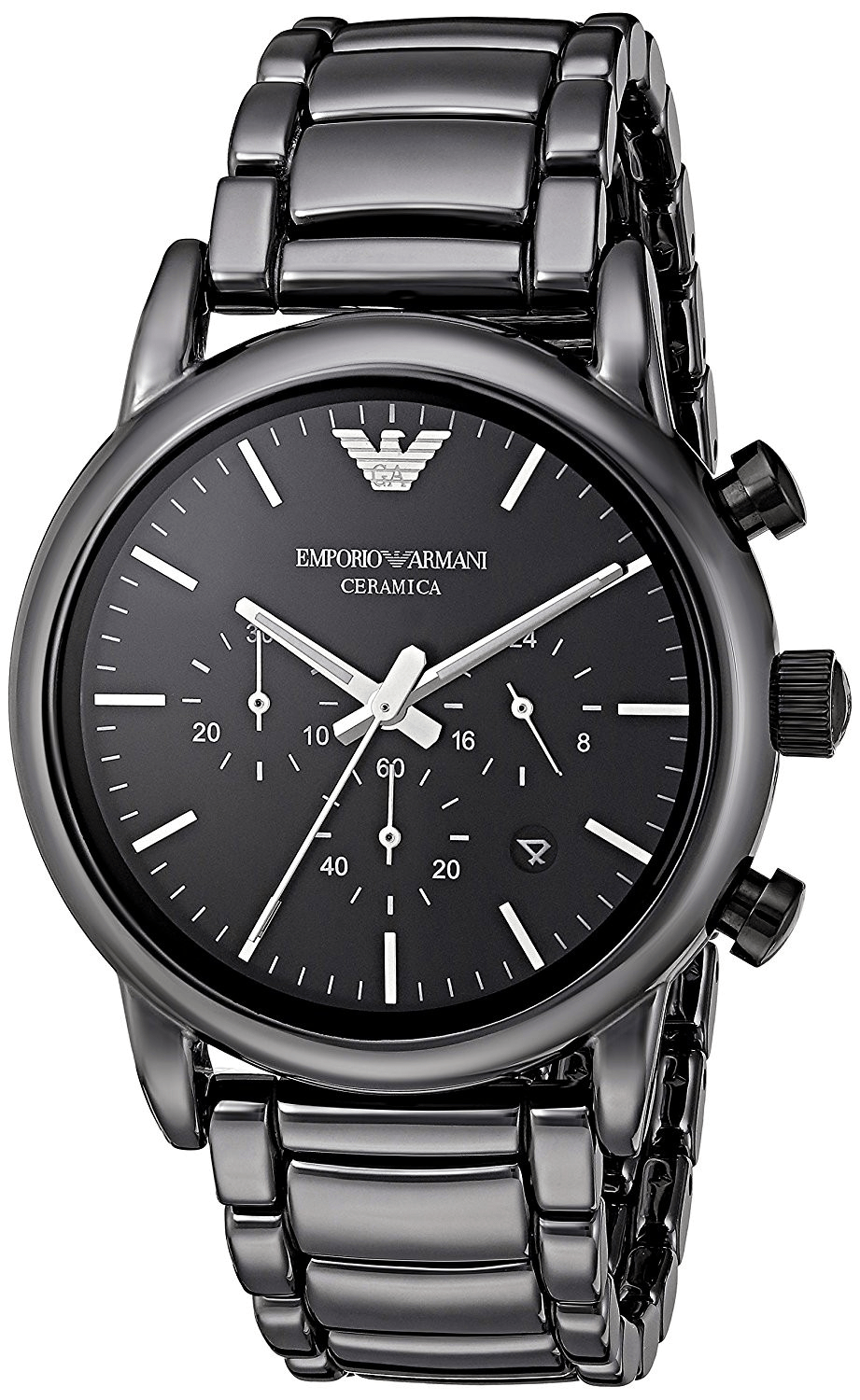 Emporio Armani Luigi Chronograph Black Dial Black Stainless Steel Watch For Men - AR1507 Watches Emporio Armani   