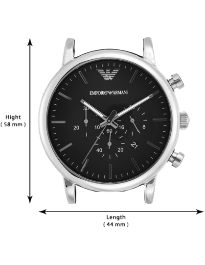 Emporio Armani Luigi Chronograph Black Dial Black Leather Watch For Men - AR1828 Watches Emporio Armani   