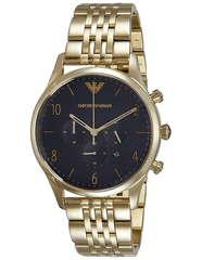 Emporio Armani Classic Chronograph Black Dial Gold Stainless Steel Watch For Men - AR1893 Watches Emporio Armani   