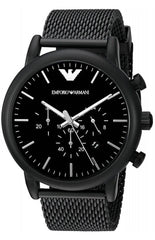 Emporio Armani Sport Chronograph Black Dial Black Mesh Bracelet Watch For Men - AR1968 Watches Emporio Armani   