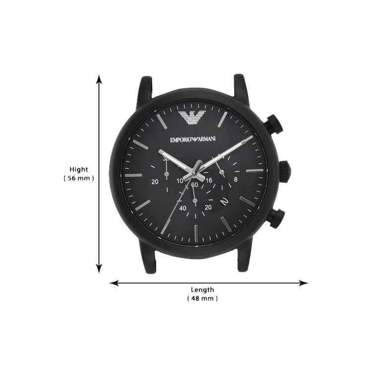 Emporio Armani Luigi Chronohraph Black Dial Black Leather Strap Watch For Men - AR1970 Watches Emporio Armani   