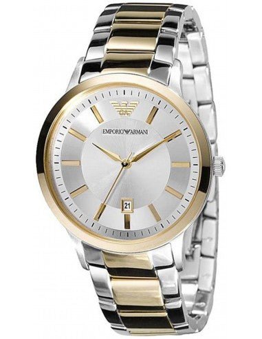 Emporio Armani Renato Silver Dial Two Tone Stainless Steel Watch For Men - AR2449 Watches Emporio Armani   