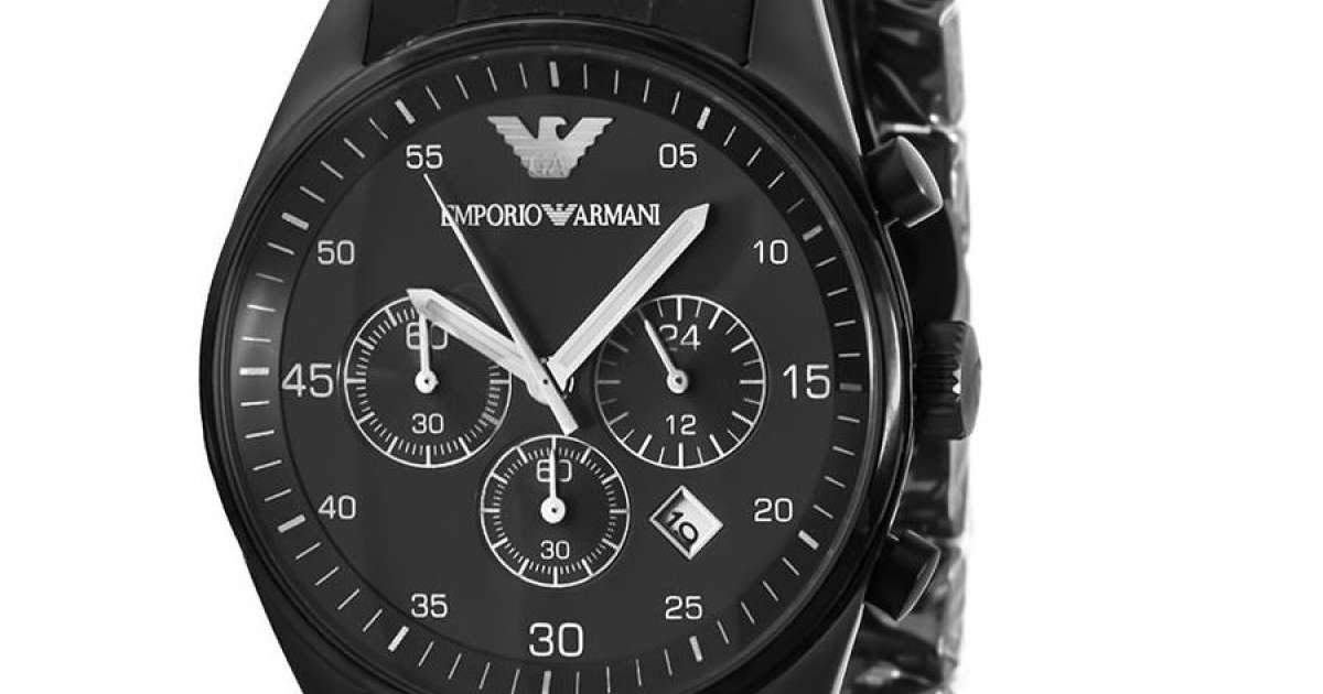 Emporio Armani Sportivo Chronograph Black Dial Black Stainless Steel Watch For Men - AR5889 Watches Emporio Armani   