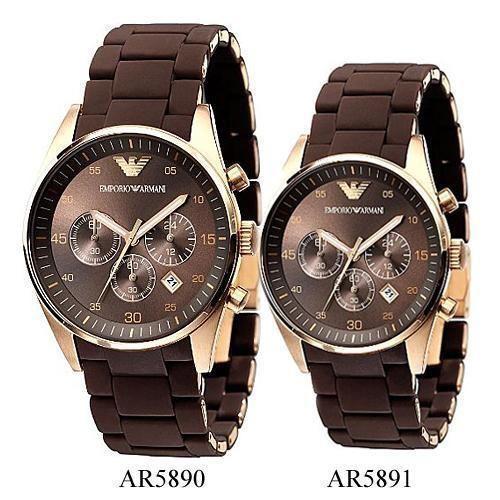 Emporio Armani Sport Chronograph Brown Dial Brown Stainless Steel Watch For Men - AR5890 Watches Emporio Armani   