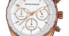 Emporio Armani Sportivo White Dial Rose Gold & White Stainless Steel Watch For Women - AR5942 Watches Emporio Armani   