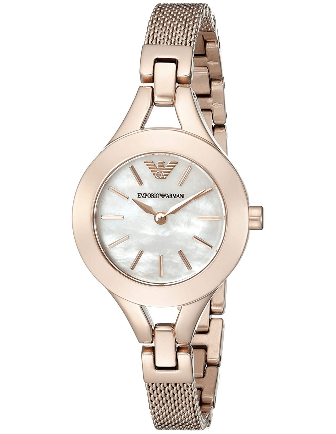 Emporio Armani Chiara Analog White Dial Rose Gold Stainless Steel Strap Watch For Women - AR7329 Watches Emporio Armani   