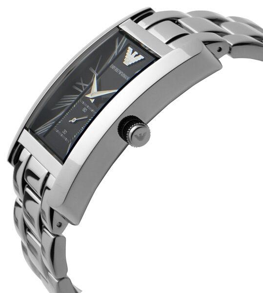 Emporio Armani Classic Black Dial Silver Stainless Steel Watch For Women - AR0157 Watches Emporio Armani   