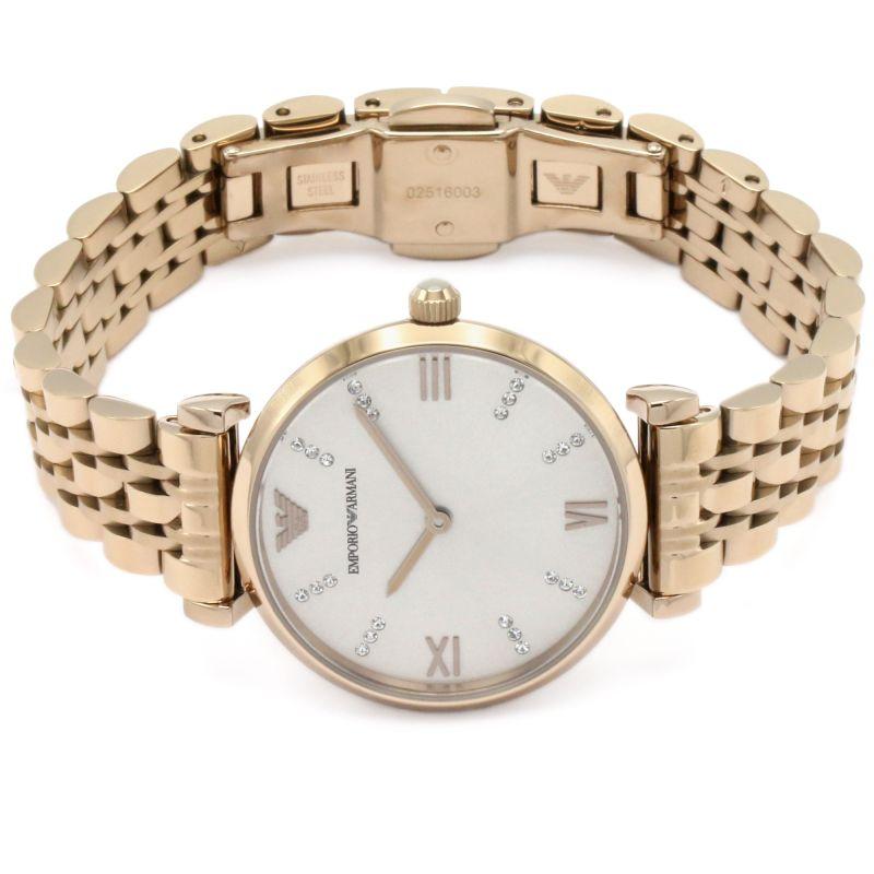 Emporio Armani T-Bar Gianni Rose Gold Dial Stainless Steel Watch For Women - AR11059 Watches Emporio Armani   