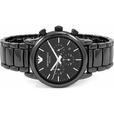 Emporio Armani Luigi Chronograph Black Dial Black Stainless Steel Watch For Men - AR1507 Watches Emporio Armani   