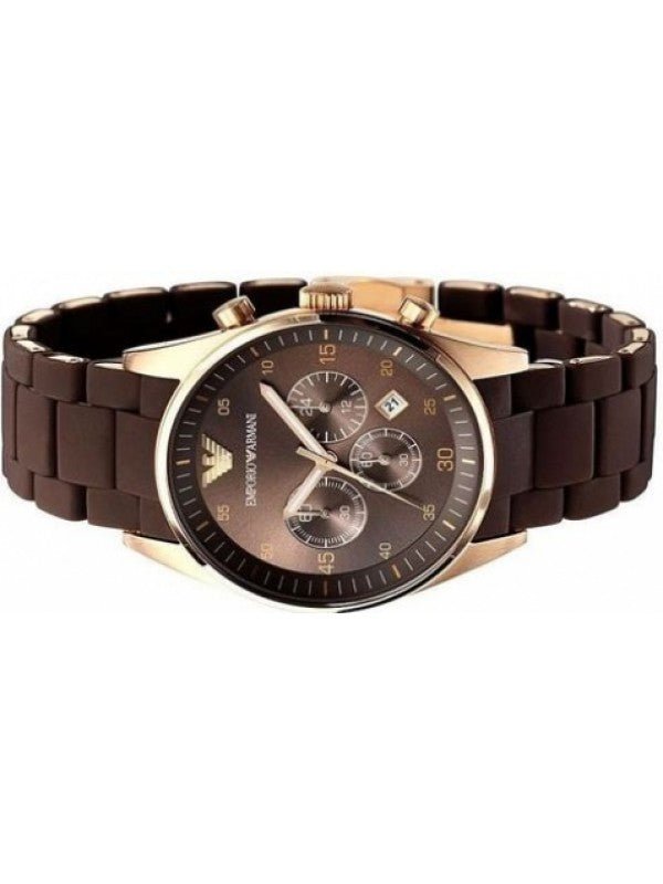 Emporio Armani Sport Chronograph Brown Dial Brown Stainless Steel Watch For Men - AR5890 Watches Emporio Armani   