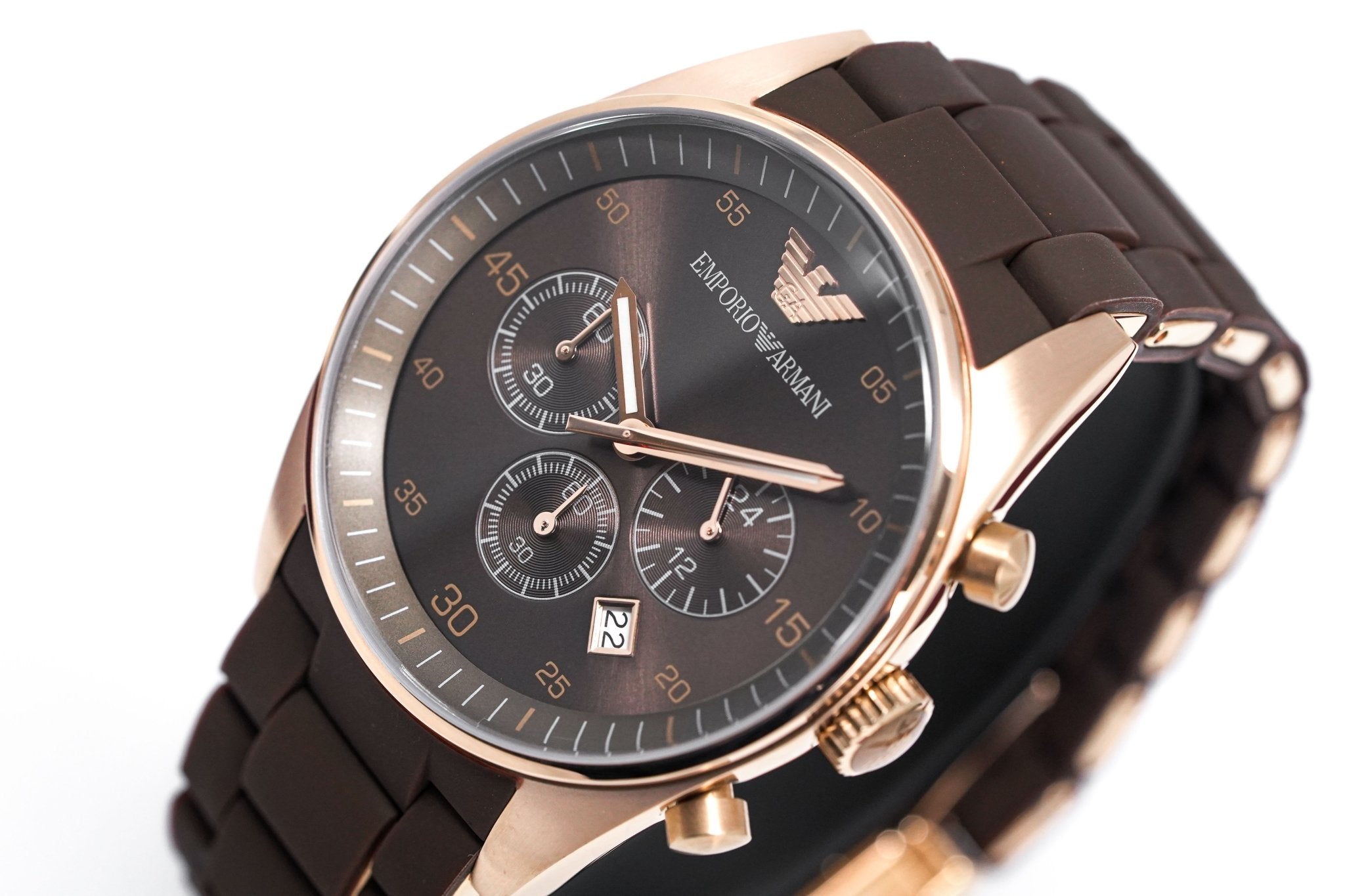 Emporio Armani Sport Chronograph Brown Dial Brown Stainless Steel Watch For Men - AR5890 Watches Emporio Armani   