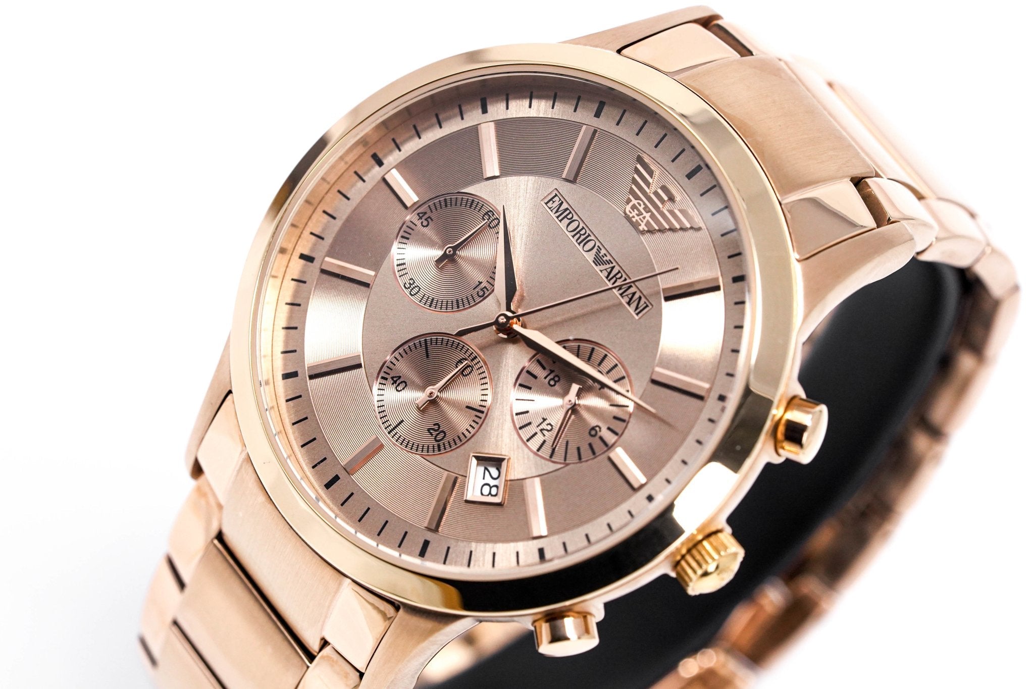 Emporio Armani Classic Rose Gold Chronograph Stainless Steel Watch For Men - AR2452 Watches Emporio Armani   