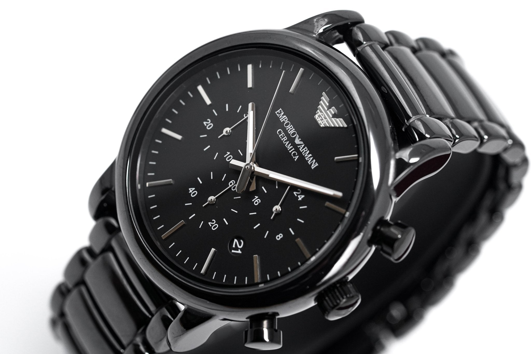 Emporio Armani Luigi Chronograph Black Dial Black Stainless Steel Watch For Men - AR1507 Watches Emporio Armani   