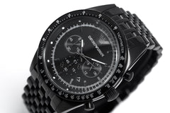 Emporio Armani Tazio Chronograph Black Dial Stainless Steel Strap Watch For Men - AR5989 Watches Emporio Armani   