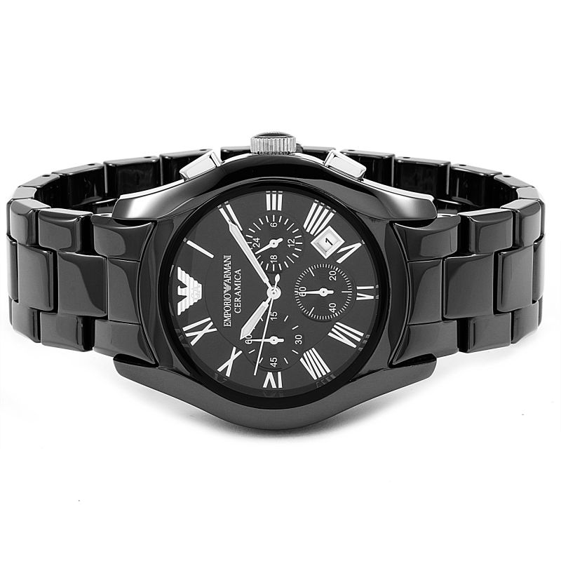 Emporio Armani Valente Chronograph Black Ceramic Watch For Men - AR1400 Watches Emporio Armani   