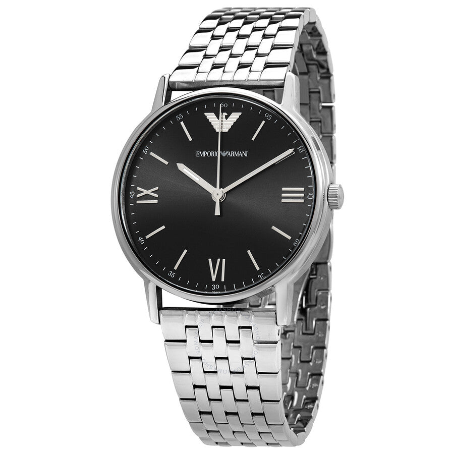 Emporio Armani Kappa Black Dial Stainless Steel Watch For Men - AR11152 Watches Emporio Armani   