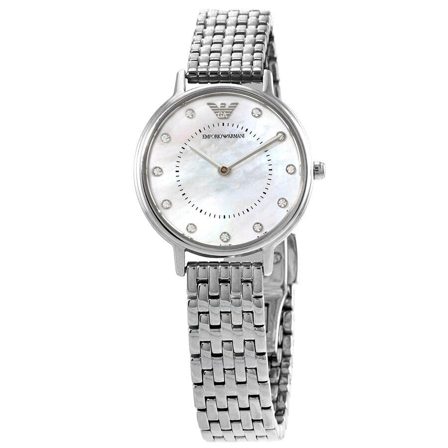 Emporio Armani Kappa Mother of Pearl Dial Silver Mesh Bracelet Watch For Women - AR2511 Watches Emporio Armani   