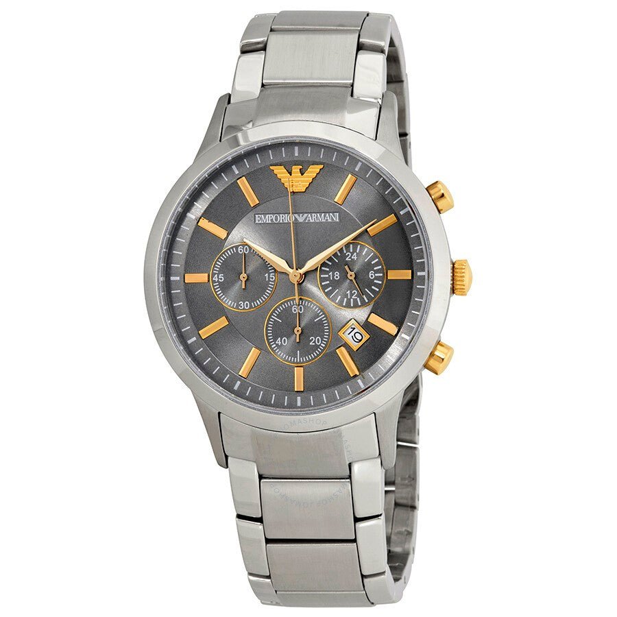 Emporio Armani Quartz Grey Dial Stainless Steel Watch For Men - AR11047 Watches Emporio Armani   