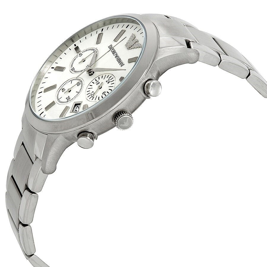 Emporio Armani Renato Chronograph Cream Dial Stainless Steel Dial Watch For Men - AR2458 Watches Emporio Armani   