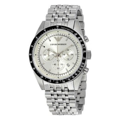 Emporio Armani Sportivo Chronograph Silver Dial Silver Stainless Steel Watch For Men - AR6073 Watches Emporio Armani   