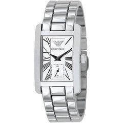 Emporio Armani White Dial Silver Stainless Steel Watch For Women - AR0146 Watches Emporio Armani   