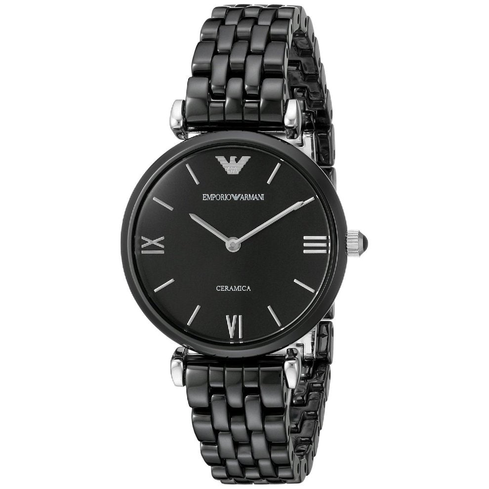 Emporio Armani Ceramica Black Dial Black Ceramic Strap Watch For Women - AR1487 Watches Emporio Armani   