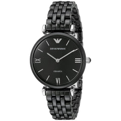 Emporio Armani Ceramica Black Dial Black Ceramic Strap Watch For Women - AR1487 Watches Emporio Armani   