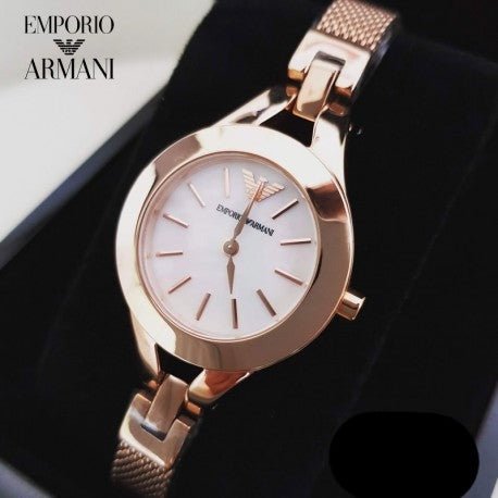 Emporio Armani Chiara Analog White Dial Rose Gold Stainless Steel Strap Watch For Women - AR7329 Watches Emporio Armani   