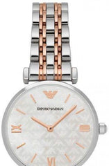 Emporio Armani Gianni T-Bar Mother of Pearl Dial Two Tone Stainless Steel Watch For Women - AR1987 Watches Emporio Armani   