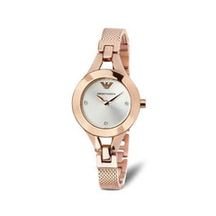 Emporio Armani Chiara Silver Dial Rose Gold Stainless Steel Watch For Women - AR7362 Watches Emporio Armani   