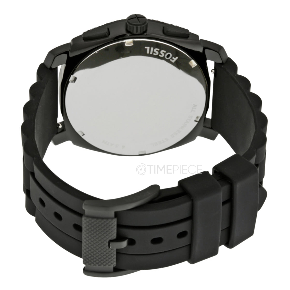 Fossil Machine Chronograph Black Dial Black Silicone Strap Watch for Men - FS4487 Watches Fossil   