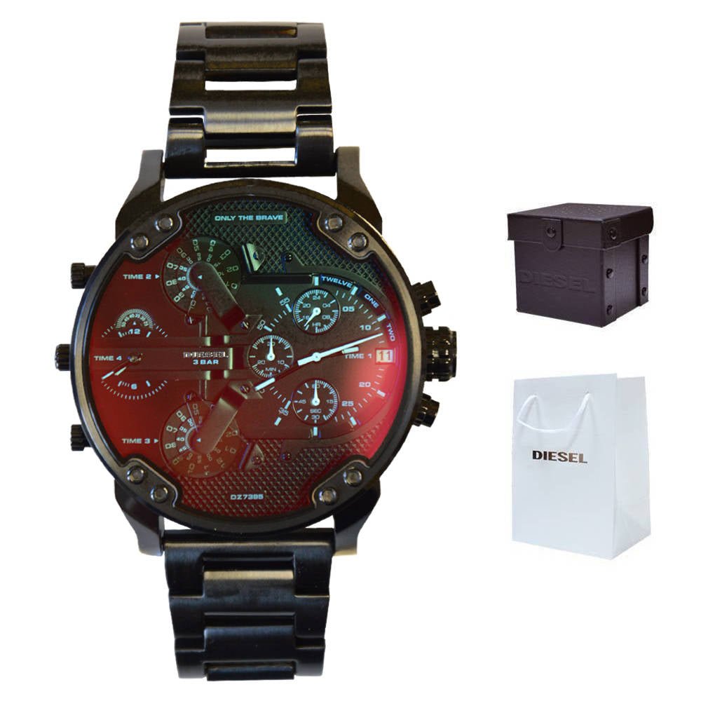 Diesel Mr Daddy 2.0 Black Dial Black Stainless Steel Watch For Men - DZ7395 Watches Diesel   