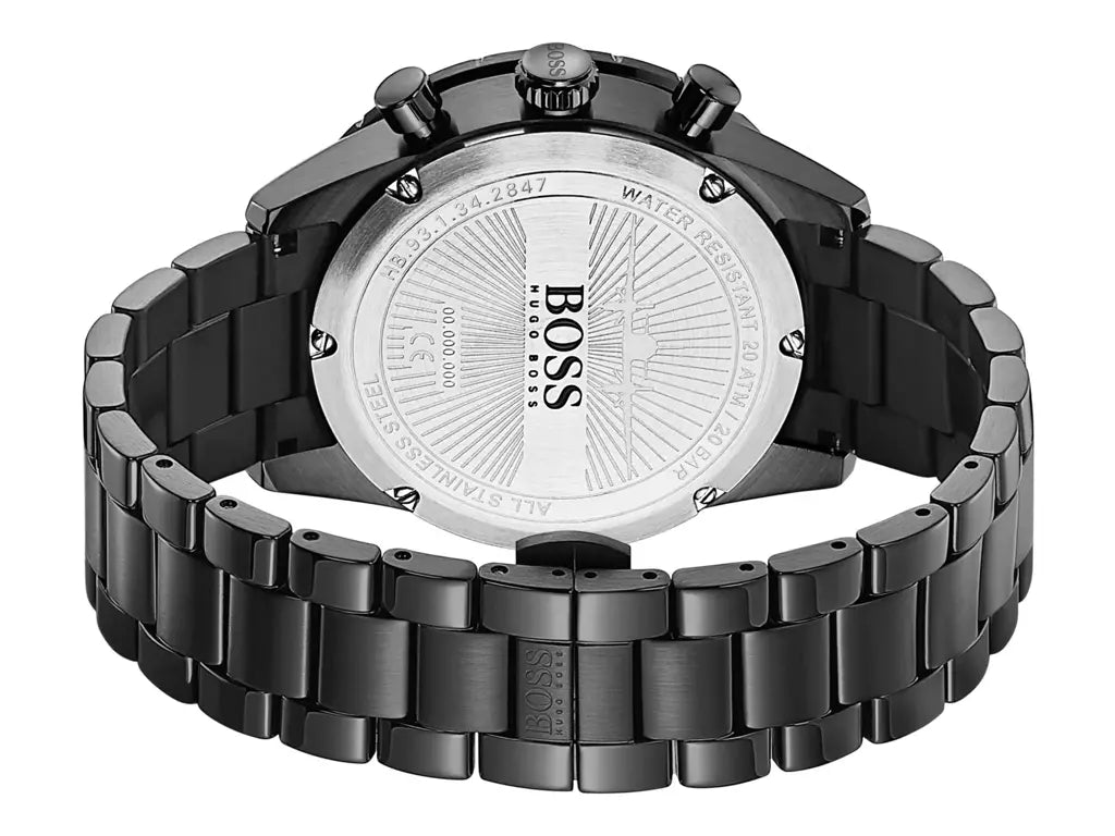 Hugo Boss Aero Black Dial Black Steel Strap Watch for Men - 1513771 Watches Hugo Boss   