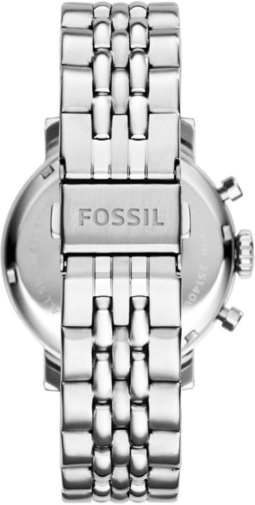 Fossil Boyfriend Chronograph Silver Dial Silver Steel Strap Watch for Women - ES2198 Watches Fossil   