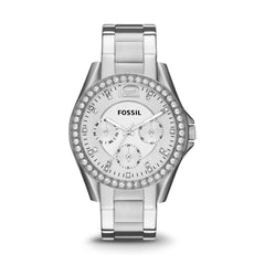 Fossil Riley Multifunction Silver Dial Silver Steel Strap Watch for Women - ES3202 Watches Fossil   