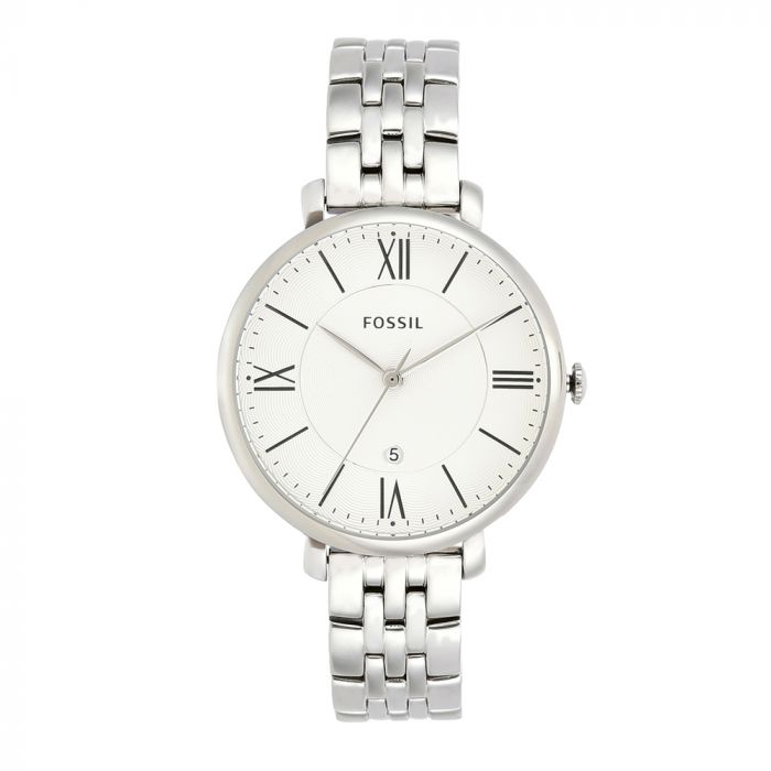 Fossil Jacqueline White Dial Silver Steel Strap Watch for Women - ES3433 Watches Fossil   