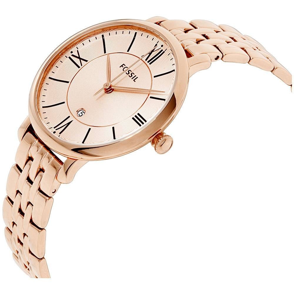 Fossil Jacqueline Rose Gold Dial Rose Gold Steel Strap Watch for Women - ES3435 Watches Fossil   