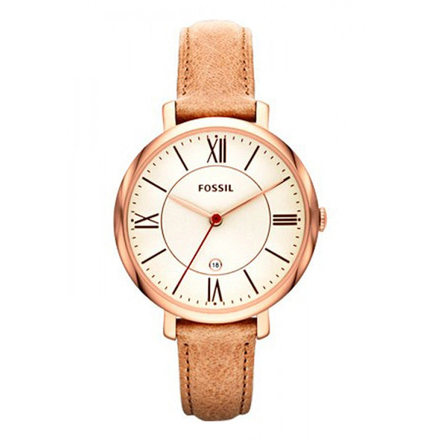 Fossil Jacqueline White Dial Sand Leather Strap Watch for Women - ES3487 Watches Fossil   