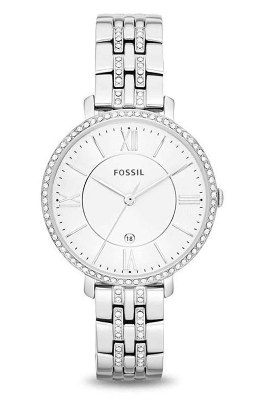 Fossil Jacqueline White Dial Silver Steel Strap Watch for Women - ES3545 Watches Fossil   