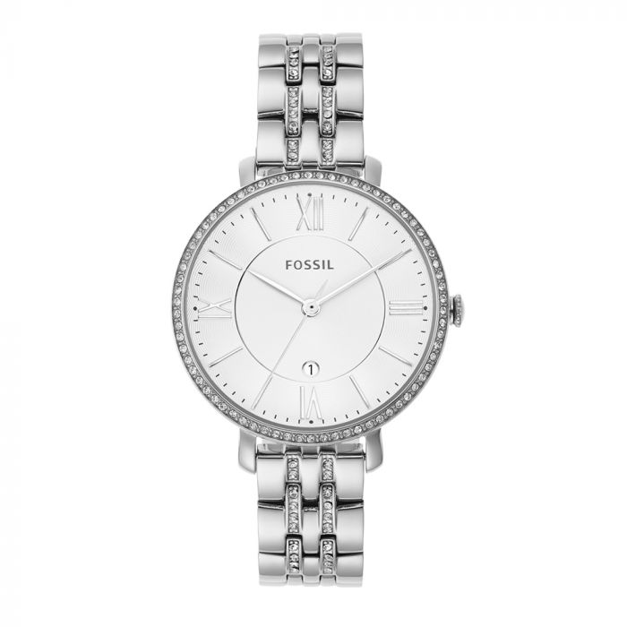 Fossil Jacqueline White Dial Silver Steel Strap Watch for Women - ES3545 Watches Fossil   