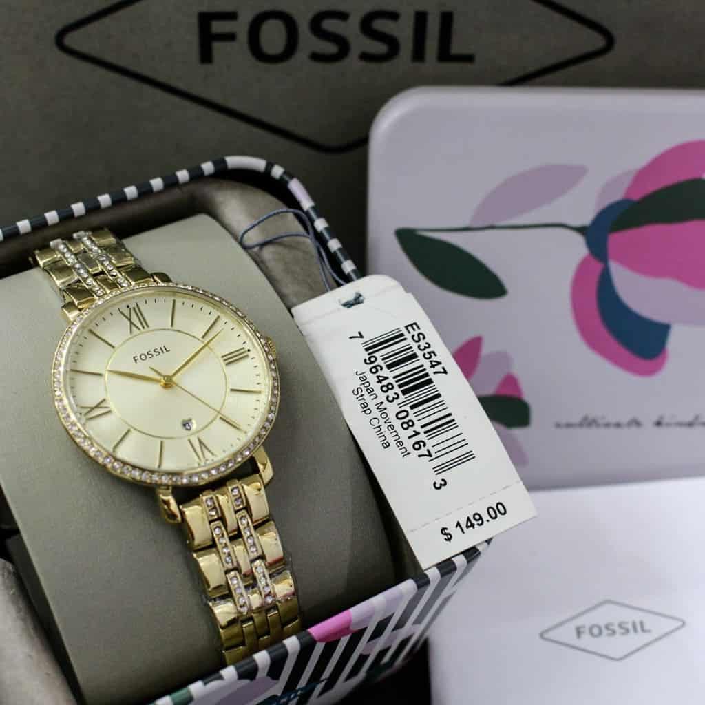 Fossil Jacqueline Gold Dial Gold Steel Strap Watch for Women - ES3547 Watches Fossil   