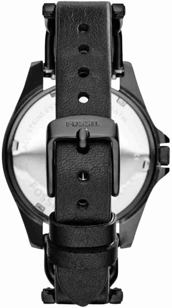 Fossil Riley Black Dial Black Leather Strap Watch for Women - ES3696 Watches Fossil   