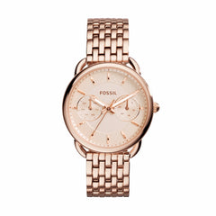 Fossil Tailor Rose Gold Dial Rose Gold Stainless Steel Strap Watch for Women - ES3713 Watches Fossil   