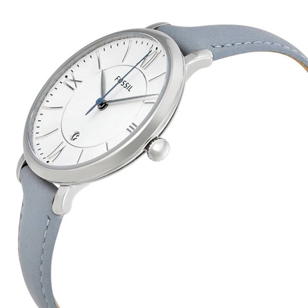 Fossil Jacqueline White Dial Light Blue Leather Strap Watch for Women - ES3821 Watches Fossil   