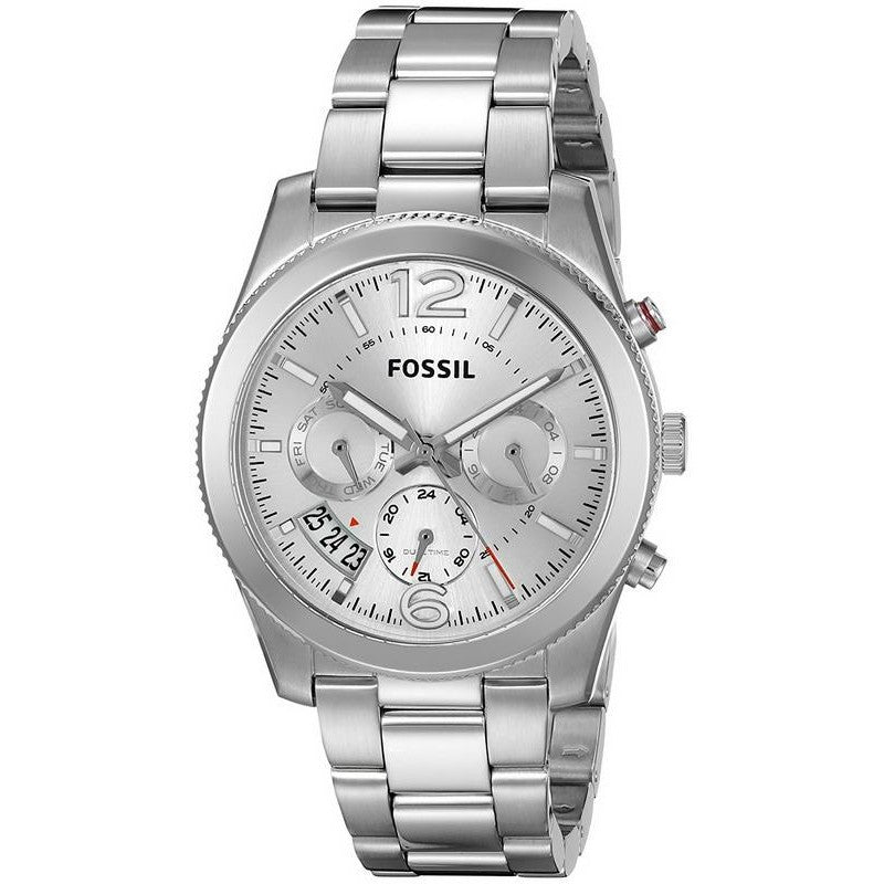 Fossil Boyfriend Multifunction Silver Dial Silver Steel Strap Watch for Women - ES3883 Watches Fossil   