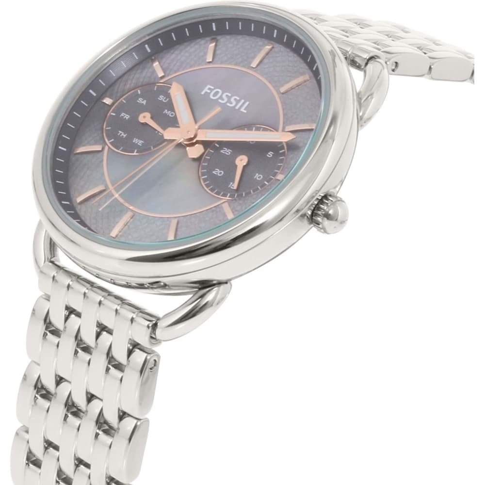 Fossil Tailor Black Mother of Pearl Dial Silver Stainless Steel Strap Watch for Women - ES3911 Watches Fossil   