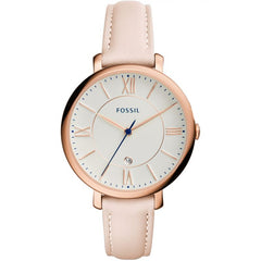 Fossil Jacqueline White Dial Pink Leather Strap Watch for Women - ES3988 Watches Fossil   