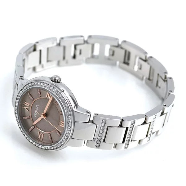 Fossil Virginia Taupe Dial Silver Steel Strap Watch for Women - ES4147 Watches Fossil   